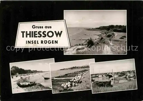 Thiessow Ostseebad Ruegen Strandpartien Hafen Kat. Thiessow