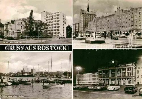 Rostock Mecklenburg Vorpommern HOG Bahnhofs Hotel Lange Strasse Hafen Rathaus Kat. Rostock