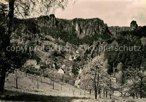 Rathen Saechsische Schweiz Panorama Kat. Rathen Sachsen