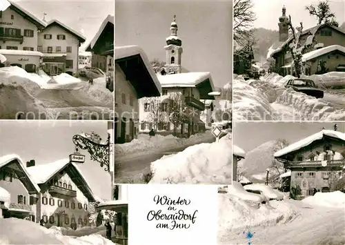 Oberaudorf Ortspartien im Winter Kat. Oberaudorf