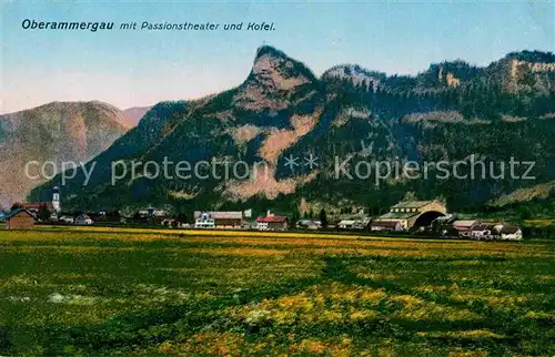 Oberammergau mit Passionstheater und Kofel Kat. Oberammergau