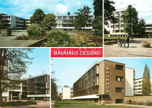 Dessau Rosslau Bauhaus Platz Atelierhaus Bruecke Werkstattgebaeude Kat. Dessau Rosslau