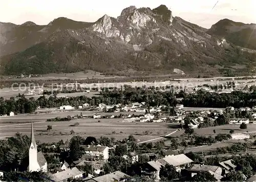 Brannenburg Fliegeraufnahme mit Heuberg Kat. Brannenburg