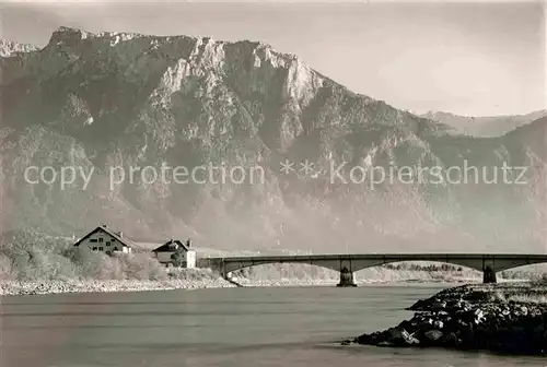 Oberaudorf Innbruecke mit Kaiser Kat. Oberaudorf