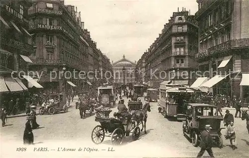 Paris Avenue de l Opera Pferdekutsche Autos Verkehr  Kat. Paris