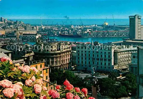 Genova Genua Liguria Piazza Acquaverde e porto Platz Denkmal Hafen Kat. Genova