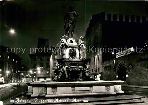 Bologna Piazza del Nettuno Notturno Kat. Bologna