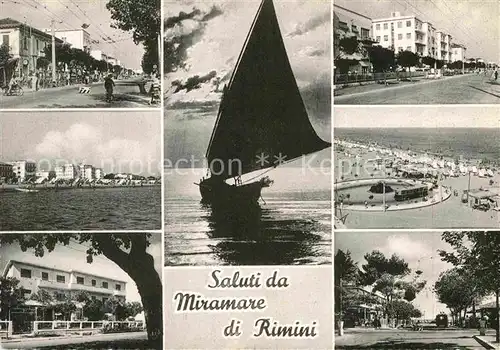 Miramare di Rimini  Teilansichten Strand Segelboot Kat. Rimini