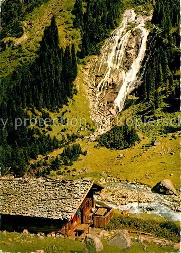 Stubaital Graba Alm mit Wasserfall Kat. Neustift im Stubaital