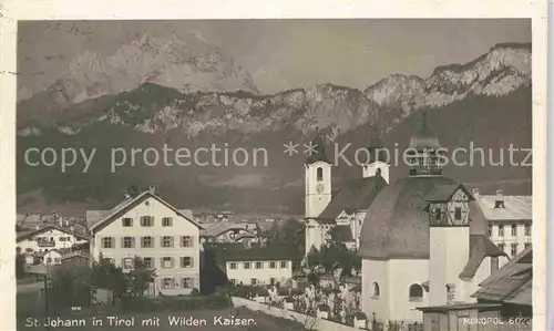 St Johann Tirol mit Wildem Kaiser Kat. St. Johann in Tirol