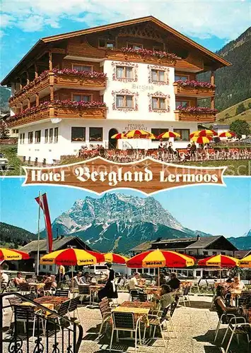 Lermoos Tirol Hotel Bergland Terrasse Wettersteingebirge Kat. Lermoos