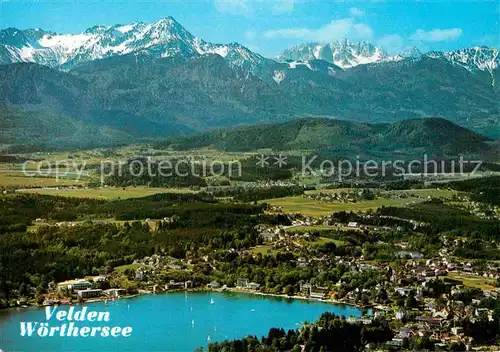 Velden Woerther See Mittagskogel Julische Alpen Luftaufnahme Kat. Velden am Woerther See