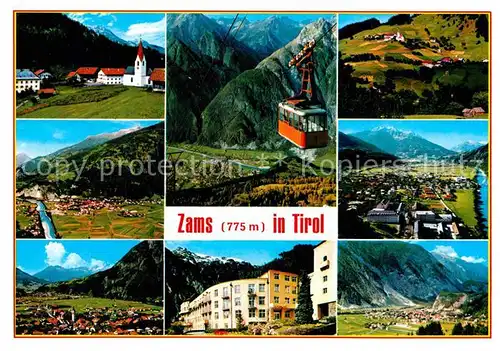 Zams mit Kronburg Alpenpanorama Bergbahn Kat. Zams Oberinntal