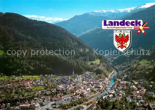 Landeck Tirol Panorama Oberes Inntal Alpen Fliegeraufnahme Kat. Landeck