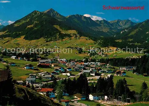 Riezlern Kleinwalsertal Vorarlberg mit Walmendingerhorn und Schwarzwassertal Kat. Mittelberg