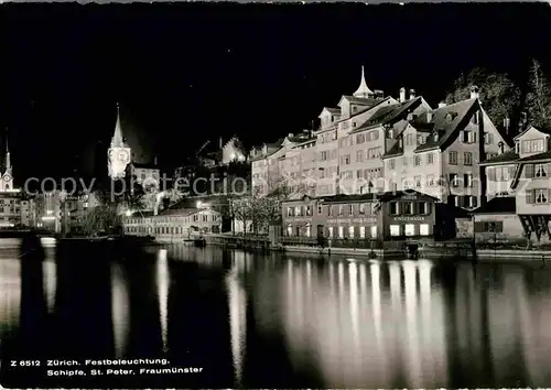 Zuerich ZH Fraumuenster Sankt Peter Festbeleuchtung