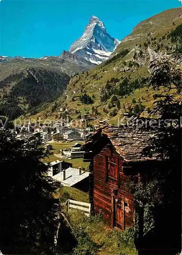 Zermatt VS mit Blick zum Matterhorn Mont Cervin Walliser Alpen Kat. Zermatt