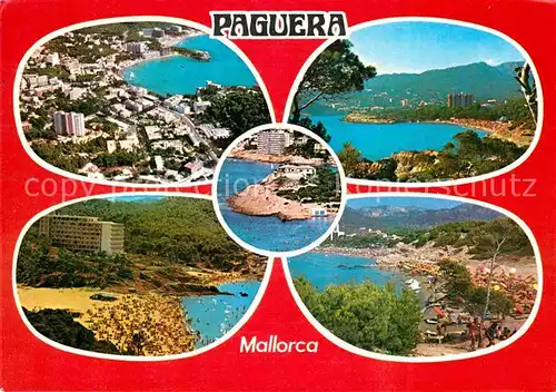 Paguera Mallorca Islas Baleares Panorama Strand Kueste Berge Kat. Calvia