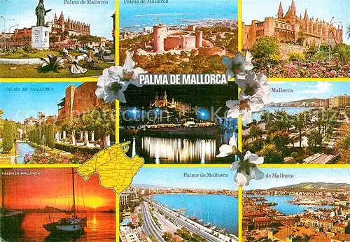 Palma de Mallorca Kathedrale Denkmal Uferpromenade Abendstimmung Kat. Palma de Mallorca