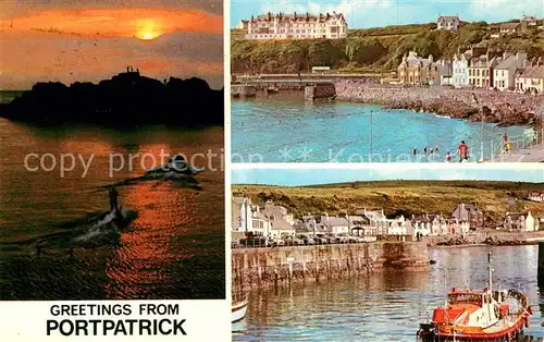 Portpatrick Wasserski Hafen Abendsonne Kat. Portpatrick