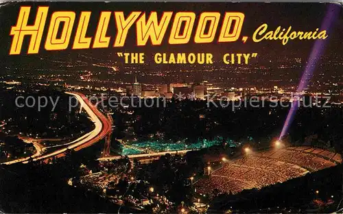 Hollywood California The Glamour City at night Kat. Los Angeles United States