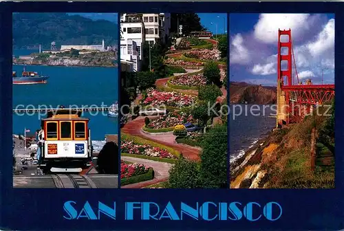 San Francisco California Cable Car Serpentinen Golden Gaste Bridge Kat. San Francisco