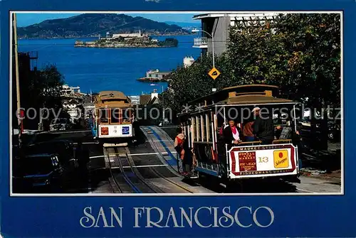 San Francisco California Cable Cars passing on the Hyde Street Kat. San Francisco