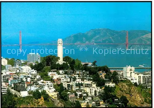 San Francisco California Coit Tower Golden Gate Bridge Kat. San Francisco