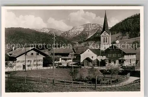 Steibis Ortsansicht Bergdorf mit Kirche Hochgrat Allgaeuer Alpen Kat. Oberstaufen