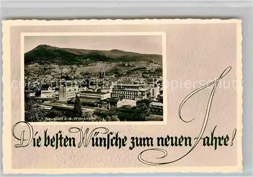 Neustadt Weinstrasse Panorama Neujahrskarte Buetten Kat. Neustadt an der Weinstr.