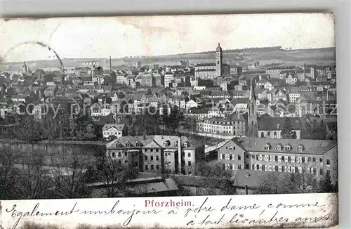 Pforzheim Panorama Blick ueber die Stadt Kat. Pforzheim