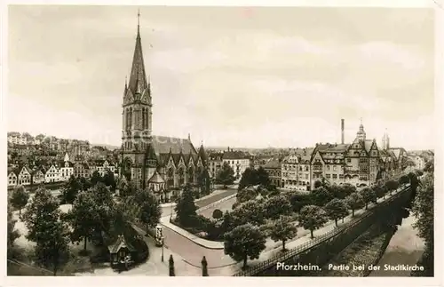 Pforzheim Teilansicht Stadtkirche Kat. Pforzheim