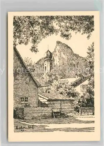 Oberammergau Kuenstlerkarte Karl Winkel Kat. Oberammergau