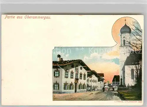 Oberammergau Kirchenpartie Kat. Oberammergau