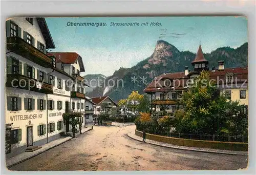 Oberammergau Strassempartie mit Kofel Kat. Oberammergau