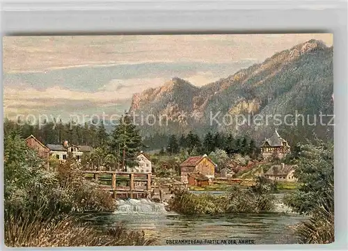 Oberammergau Ammerpartie Kuenstlerkarte Kat. Oberammergau