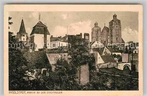 Ingolstadt Donau Partie an der Alten Stadtmauer Kat. Ingolstadt