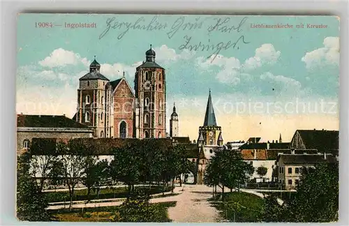 Ingolstadt Donau Liebfrauenkirche mit Kreuztor Kat. Ingolstadt