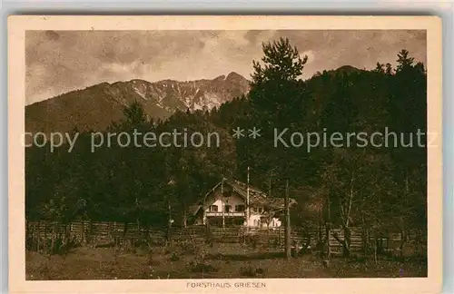 Garmisch Partenkirchen Forsthaus Griesen Kat. Garmisch Partenkirchen