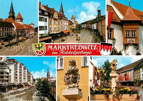 Marktredwitz Teilansichten Strassenpartie Erker Brunnen Skulptur Kat. Marktredwitz