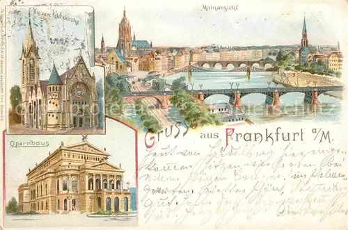 Frankfurt Main Mainansicht Opernhaus Peterskirche Kat. Frankfurt am Main