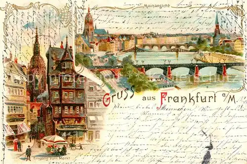 Frankfurt Main Mainansicht Eingang zum Markt  Kat. Frankfurt am Main