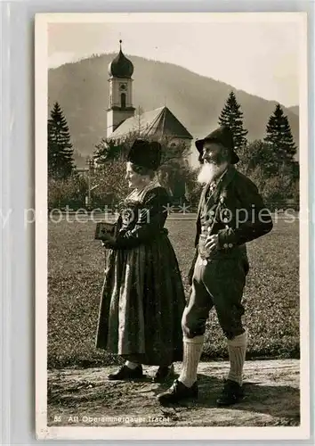 Oberammergau Mann und Frau in Tracht Kat. Oberammergau