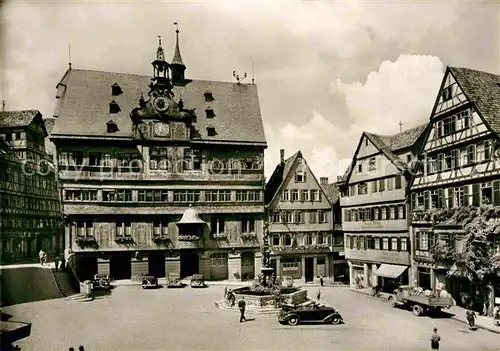 Tuebingen Universitaetsstadt Marktplatz mit Rathaus Kat. Tuebingen