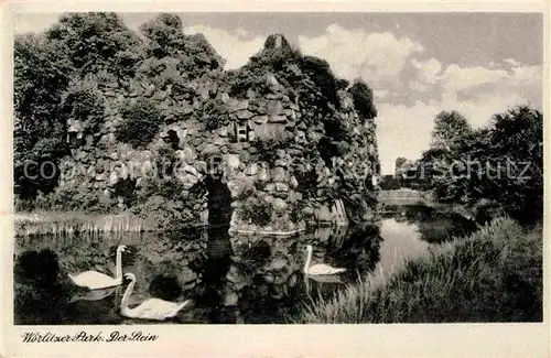 Woerlitz Park Stein Schwaene Kat. Woerlitz