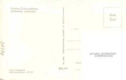 Geising Erzgebirge Gaststaette Leitenhof  Kat. Geising Osterzgebirge