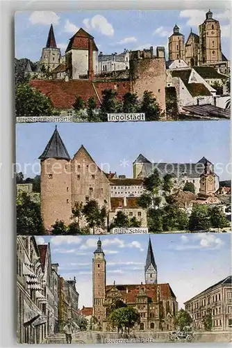 Ingolstadt Donau Stadtmauer Altes Schloss Gouvernementplatz Kat. Ingolstadt