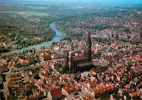 Ulm Donau Altstadt Muenster Fliegeraufnahme Kat. Ulm