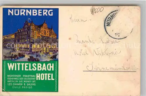 Nuernberg Wittelsbach Hotel Kat. Nuernberg