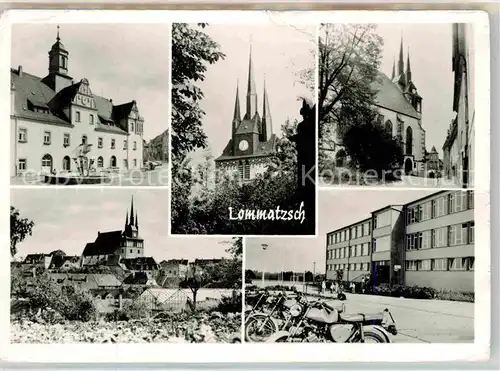 Lommatzsch Brunnen Kirchen Strassenpartie Kat. Lommatzsch